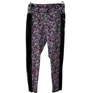 Victoria's Secret PINK ULTIMATE LEGGING Floral Side Pockets Logo Size Medium